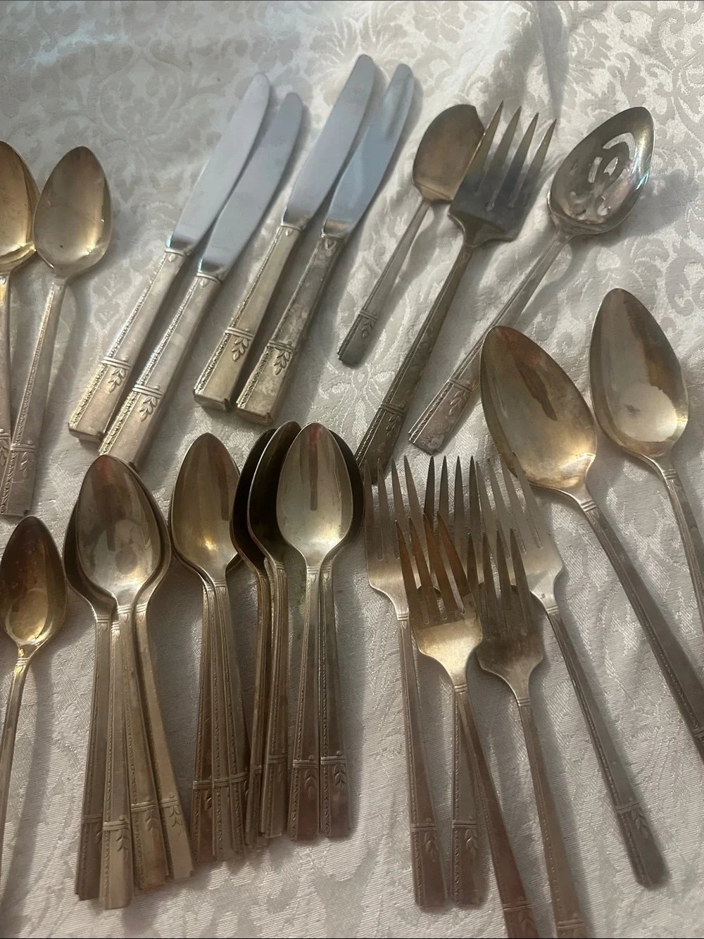 Vintage Oneida Prestige Plate Grenoble Silver plate Flatware 47 Pieces
